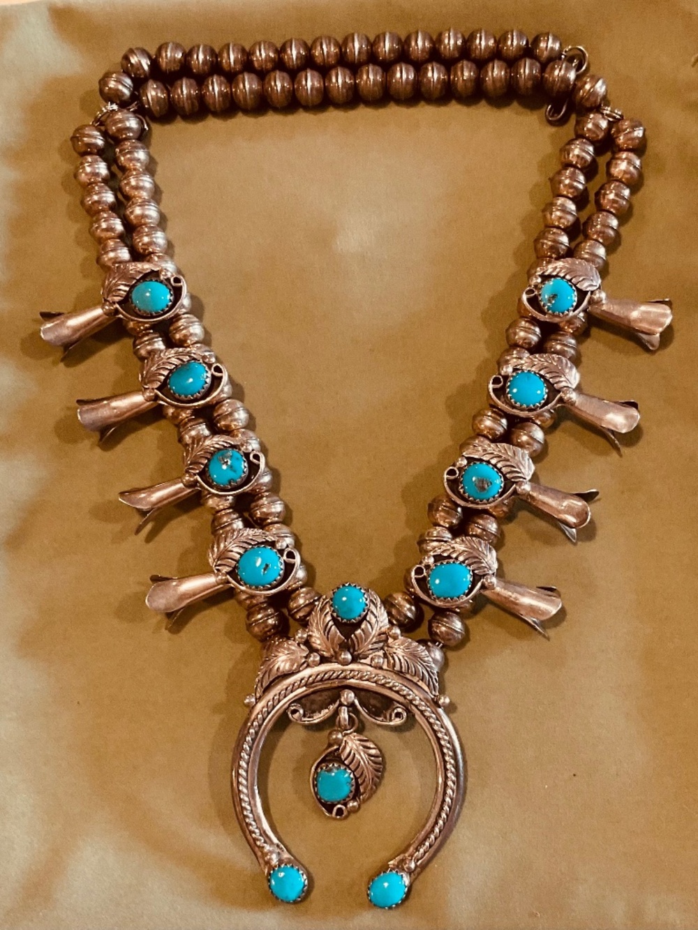 Navajo Authentic Squash Blossom Necklace